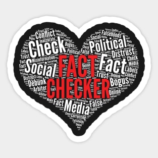 Fact-Checker Heart Shape Word Cloud Design graphic Sticker